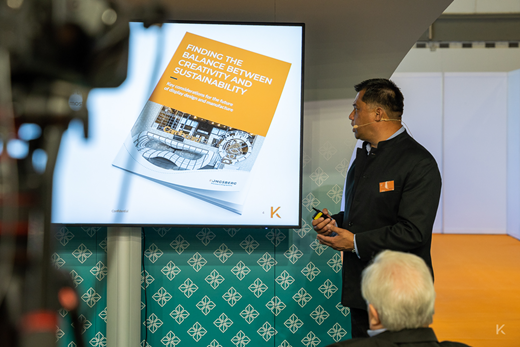 Stuart Fox, CEO of Kongsberg Precision Cutting Systems, presenting at Fespa Berlin